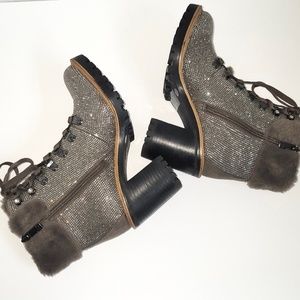 Jennifer Lopez JLO Charcoal Graysen Rhinestone Bling Booties - 7